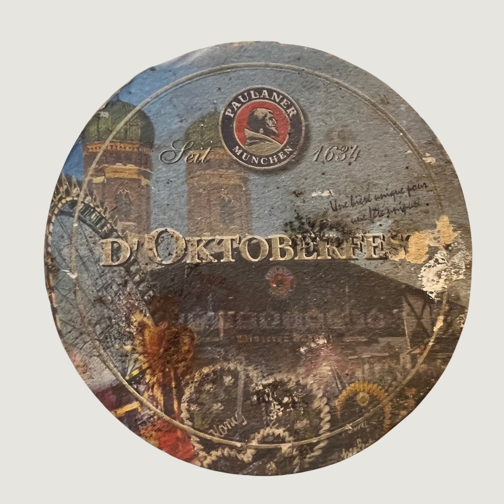 Paulaner Beer Coaster Blue Vintage Oktoberfest Munchen Barware